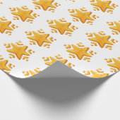 Gouden Kerstsneeuwpatroon Cadeaupapier (Hoek)