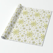  gouden kerstsnowflakes op de winter cadeaupapier (Uitgerold)
