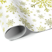  gouden kerstsnowflakes op de winter cadeaupapier (Rol Hoek)