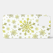  gouden kerstsnowflakes op de winter White Case-Mate iPhone Case (Achterkant (horizontaal))