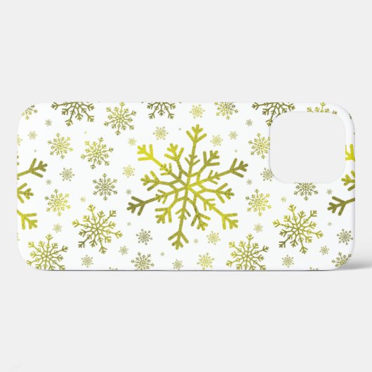  gouden kerstsnowflakes op de winter White Case-Mate iPhone Case (Achterkant (horizontaal))