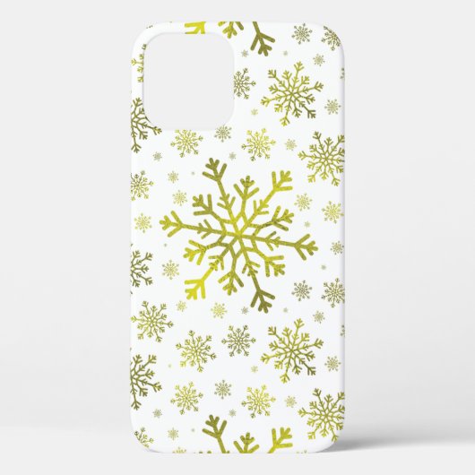  gouden kerstsnowflakes op de winter White Case-Mate iPhone Case (Achterkant)