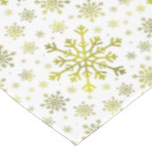  gouden kerstsnowflakes op de winter White Tafelkleed (Gekanteld)