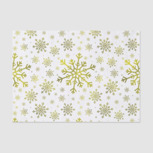  gouden kerstsnowflakes op de winter White Tissuepapier (Voorkant)