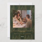 Gouden Kerstspar Bomen 2 Foto Feestdagenkaart (Achterkant)