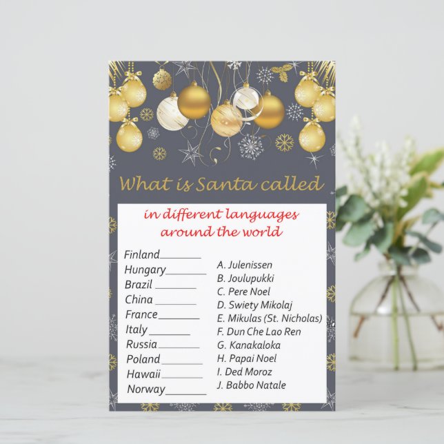 Gouden kerstspeelgoed over de hele wereld (Staand voorkant)