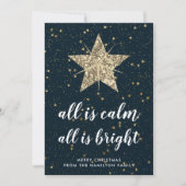 Gouden Kerstster | Alles is een lichte familie Feestdagenkaart (Voorkant)