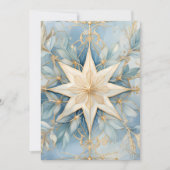  gouden kerstster blauw feestdagenkaart (Voorkant)