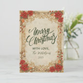 Gouden Kerstster Kerstmis Feestdagenkaart (Staand voorkant)