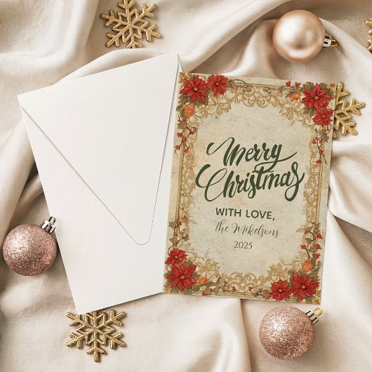 Gouden Kerstster Kerstmis Feestdagenkaart