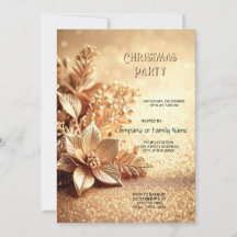 Gouden Kerstster Vakantiefeest Uitnodiging