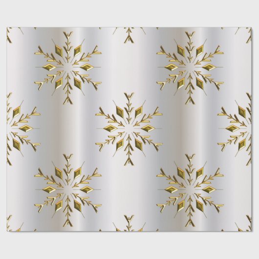 Gouden kerststerren cadeaupapier (Vlak)