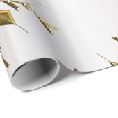 Gouden kerststerren cadeaupapier (Rol Hoek)