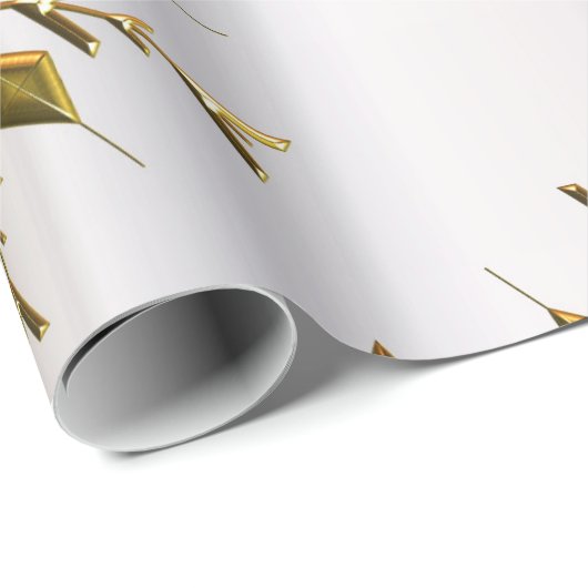 Gouden kerststerren cadeaupapier (Rol Hoek)