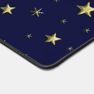 Gouden Kerststerren op Blue Sky Bureaumat