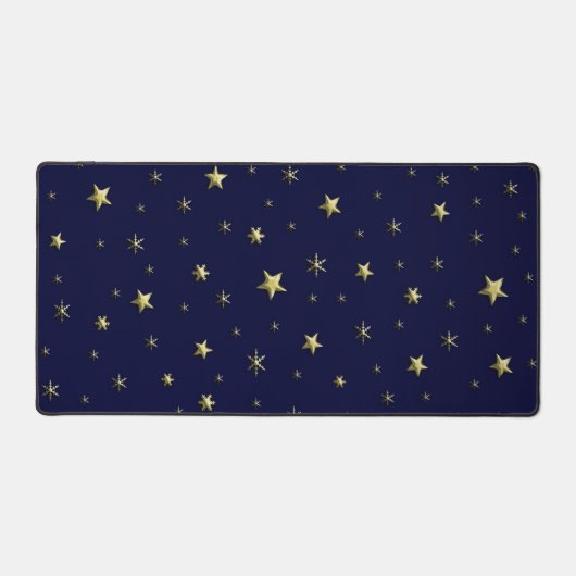 Gouden Kerststerren op Blue Sky Bureaumat (Voorkant)