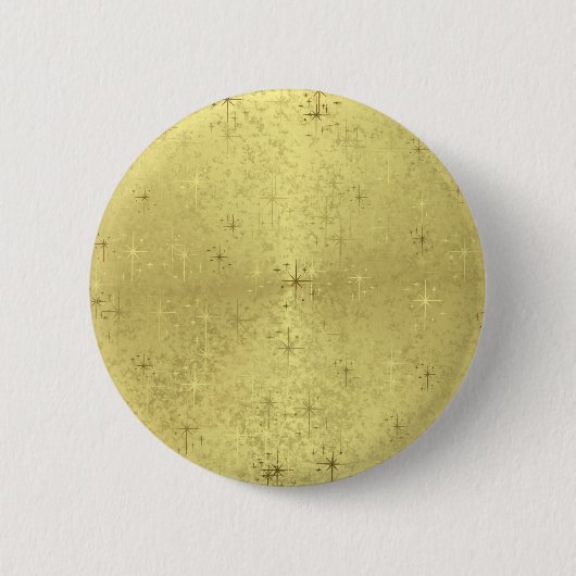 Gouden kerststerren op oliefabriek ronde button 5,7 cm (Voorkant)