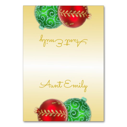Gouden kersttent plaatskaarten kaart (Voorkant)