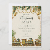 gouden kersttrein kaart (Voorkant)