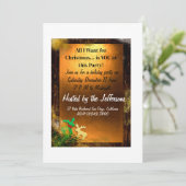 Gouden kerstuitnodiging kaart (Staand voorkant)