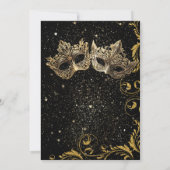 Gouden Kerstvakantie Masquerade Bal Kaart (Achterkant)