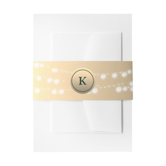 Gouden Kerstverlichting Bruiloft Uitnodigingen Wikkel (Voorkant Voorbeeld)
