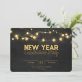 Gouden kerstverlichting minimalistisch nieuwjaar kaart (Staand voorkant)