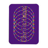 Gouden Kerstverlichting Ontwerp op Paarse Magneet (Verticaal)