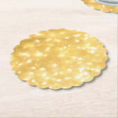 Gouden Kerstverlichting Papier Onderzetter (Gekanteld)