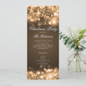 Gouden Kerstverlichting Uitnodigen Programma & Men (Staand voorkant)