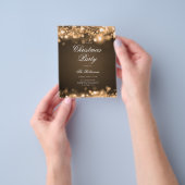 Gouden Kerstverlichting Uitnodigen Programma & Men Flyer (Hand)