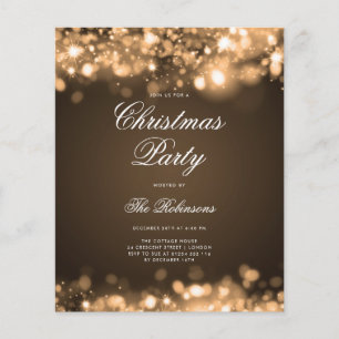 Gouden Kerstverlichting Uitnodigen Programma & Men Flyer