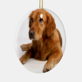 Gouden kerstversierder met foto keramisch ornament (Rechts)