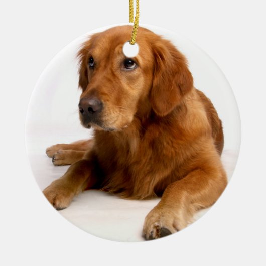 Gouden kerstversierder met foto keramisch ornament (Voorkant)