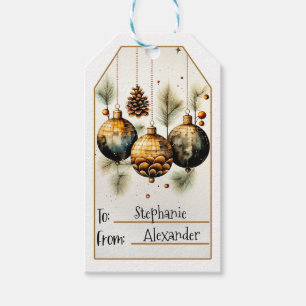 Gouden Kerstversiering (3) Cadeaulabel