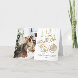 Gouden Kerstversiering Ballen Foto Aankondiging