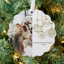 Gouden Kerstversiering Ballen Foto