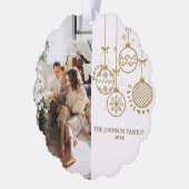 Gouden Kerstversiering Ballen Foto Ornament Kaart (Links)