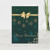 Gouden kerstversiering, Bow Feestdagen Kaart (Voorkant)