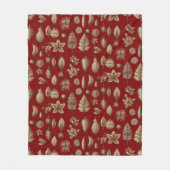 Gouden kerstversiering fleece deken (Voorkant)