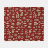 Gouden kerstversiering fleece deken (Voorkant (Horizontaal))