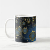 Gouden kerstversiering Navy Blue Koffiemok (Links)