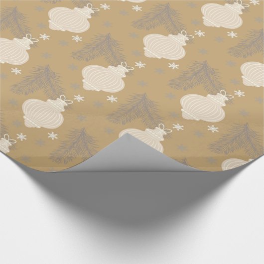  gouden kerstversiering Pine Christmas Cadeaupapier (Hoek)