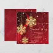 Gouden Kerstversiering, Rode Bedrijfs- Kaart (Voorkant / Achterkant)