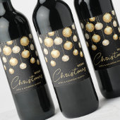 Gouden Kerstversiering Zwart Wijn Etiket