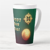 Gouden Kerstversieringen met Rendieren Latte Mok (Rechterhoek)