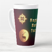 Gouden Kerstversieringen met Rendieren Latte Mok (Linkerhoek)