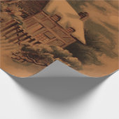 gouden kerstwinterscène cadeaupapier (Hoek)