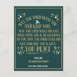 Gouden Kerstzegening Nummers 6:24-26 2020 Feestdagenkaart