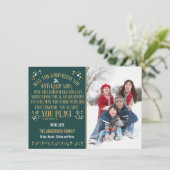 Gouden Kerstzegening Nummers 6:24-26 Foto Feestdagenkaart (Staand voorkant)